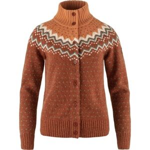 NWT Fjäll Räven Women's Orange Patterned Övik Knit Cardigan (Size S)